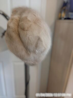 Plush Beige Faux Fur Hat